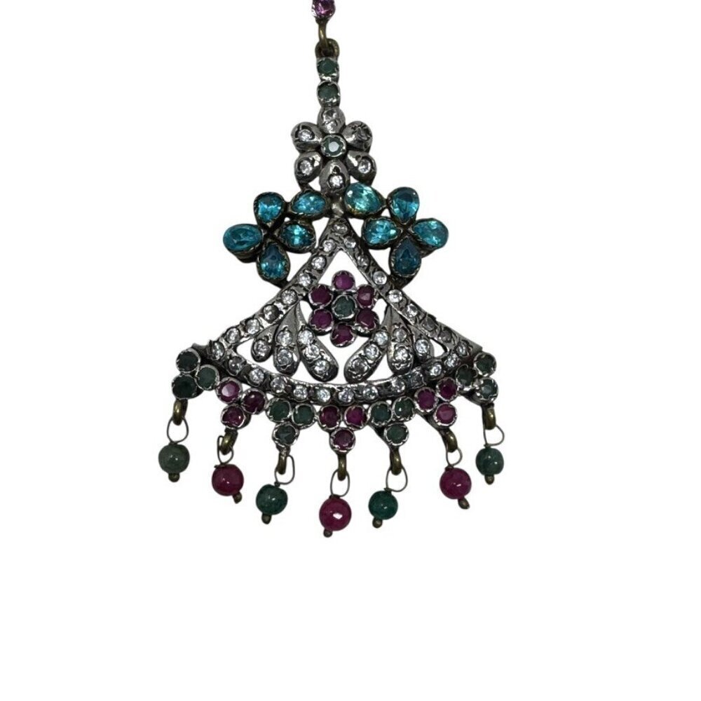 Turkish Pendant Necklace Semi-Precious Stones Grand Bazaar Istanbul 20"